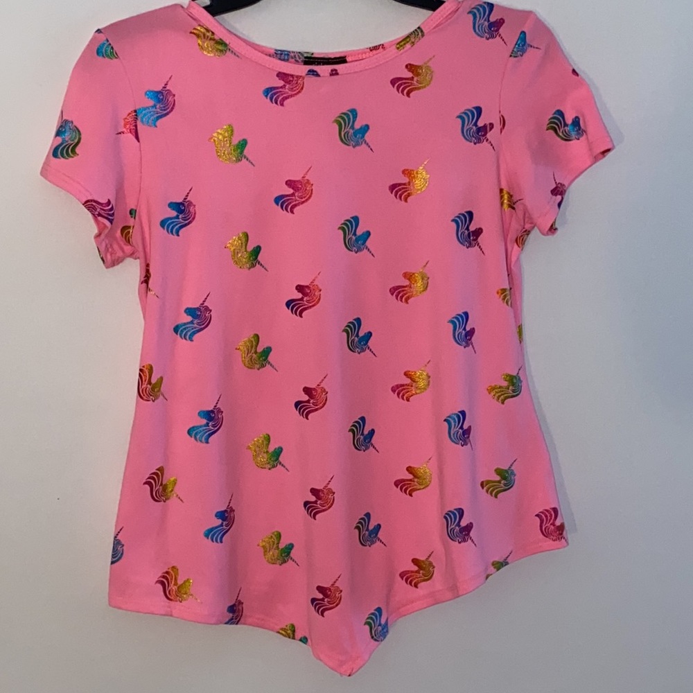 Girls unicorn pink short sleeve T-Shirt size 14/16